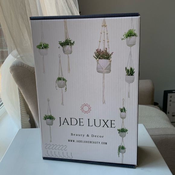Jade Luxe macrame plant hanger 7 PCs new on box bohemian beaded indoor - Picture 1 of 11